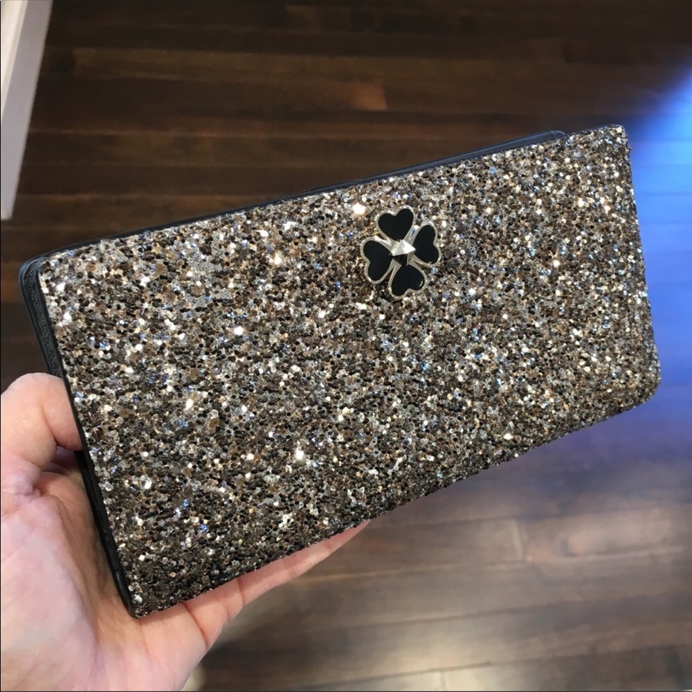 Kate Spade Odette Glitter Large Slim Bifold Wallet